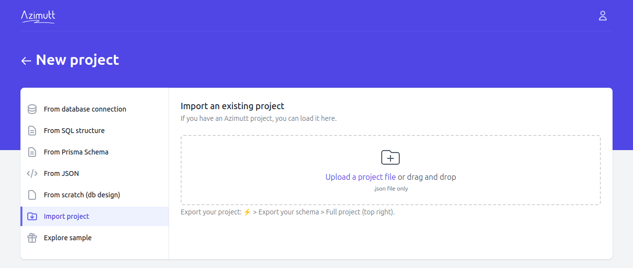 Import Azimutt project